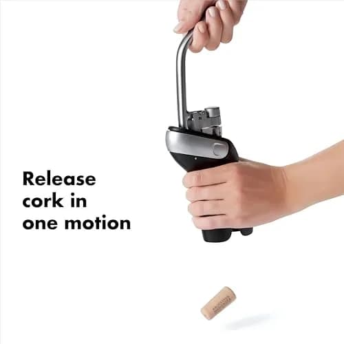 OXO Steel Vertical Lever Corkscrew with Removable Foil Cutter, Wine Opener | Effortless Bottle Opening (70-120 chars) thumbnail 5