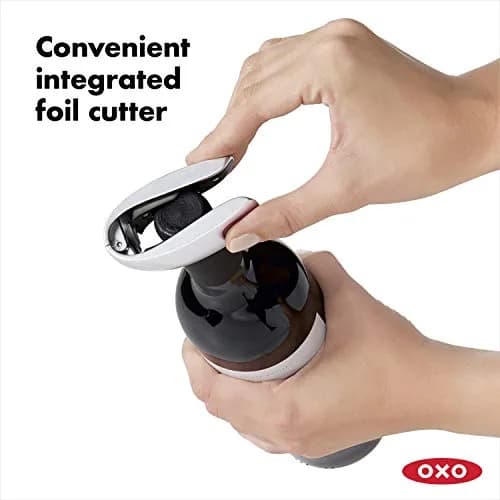 OXO Steel Vertical Lever Corkscrew with Removable Foil Cutter, Wine Opener | Effortless Bottle Opening (70-120 chars) thumbnail 7