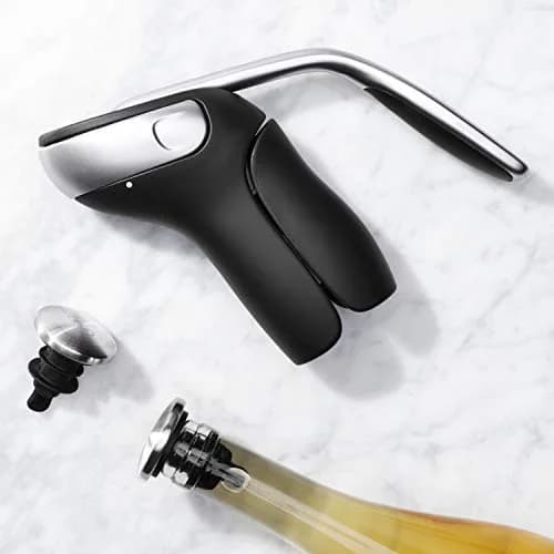 OXO Steel Vertical Lever Corkscrew with Removable Foil Cutter, Wine Opener | Effortless Bottle Opening (70-120 chars) thumbnail 8