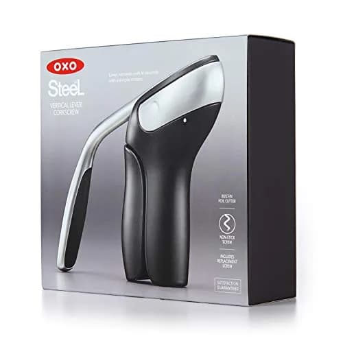 OXO Steel Vertical Lever Corkscrew with Removable Foil Cutter, Wine Opener | Effortless Bottle Opening (70-120 chars) thumbnail 9