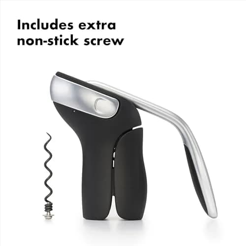OXO Steel Vertical Lever Corkscrew with Removable Foil Cutter, Wine Opener | Effortless Bottle Opening (70-120 chars) thumbnail 3
