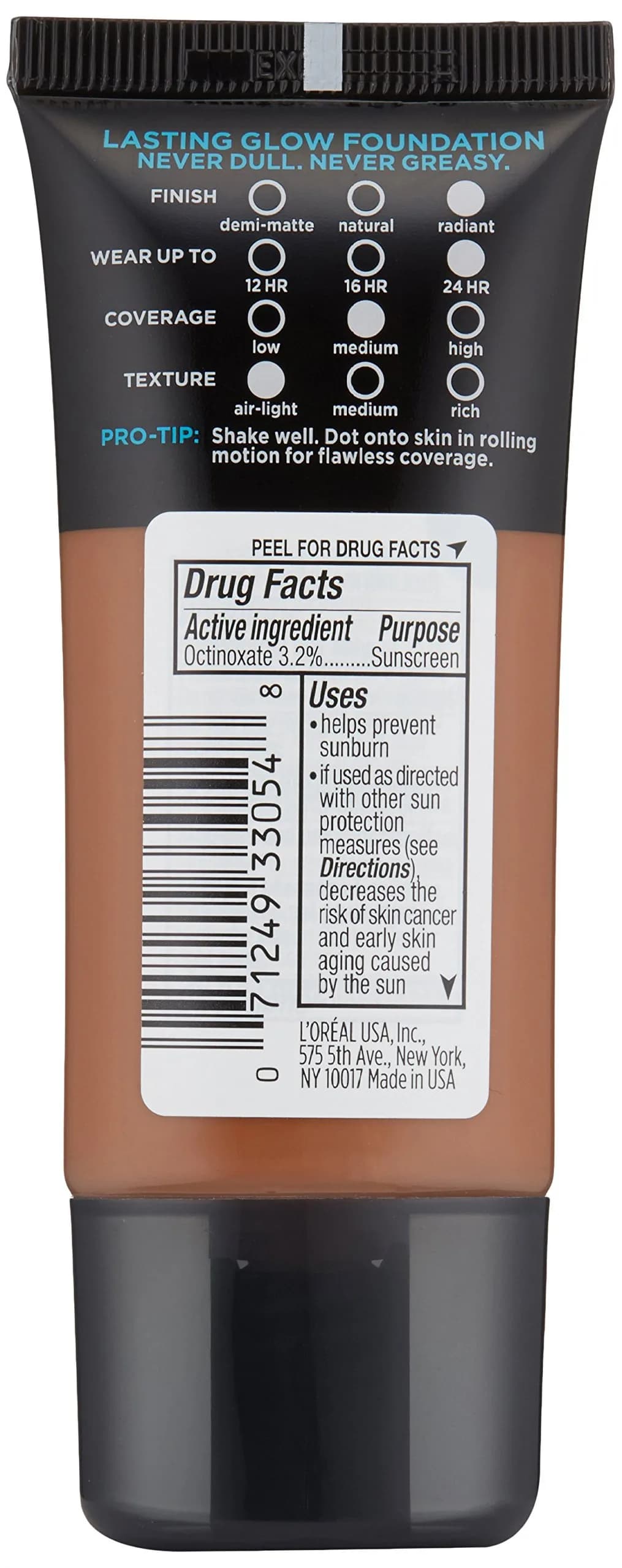 L'Oreal Paris Infallible Pro-Glow Foundation - Cocoa | Hydrating Glow Up to 24HR - view 2