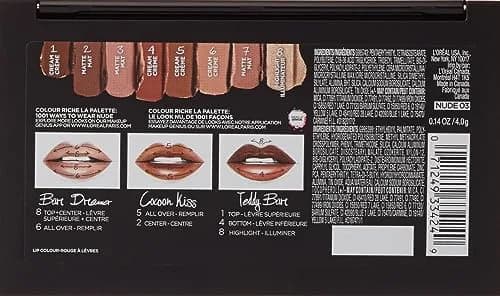 L'Oreal Paris Colour Riche La Palette Lip, Nude | Multi-Finish, 8 Shades, Matte & Cream thumbnail 4