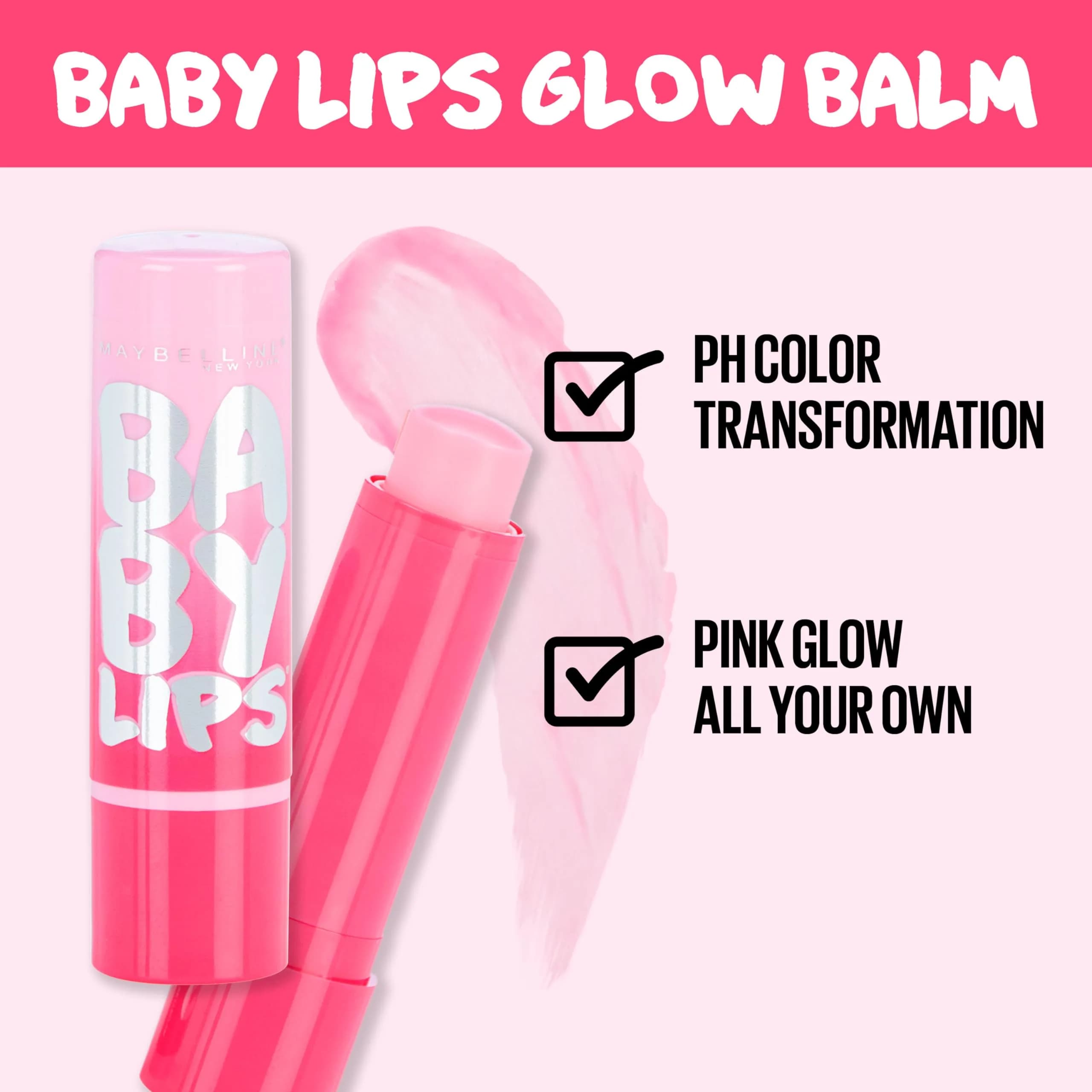 Maybelline Baby Lips Glow Lip Balm My Pink 0.13 oz (3.7g) | pH Custom Color - view 2