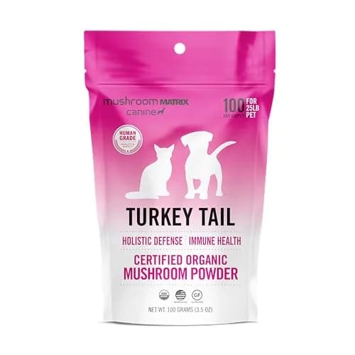Mushroom Matrix Turkey Tail Mushroom Powder for Pets | Organic USA Grown Immunity Support (100g) thumbnail 1