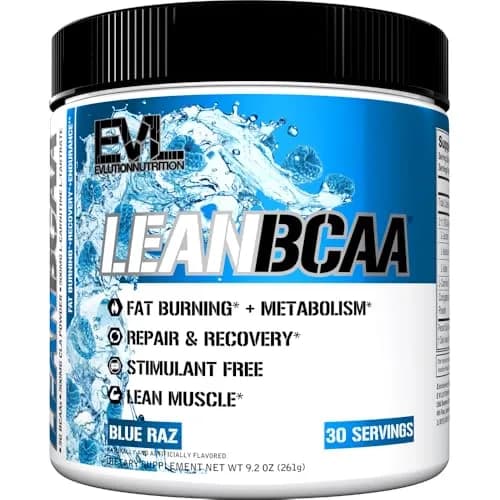 Evlution EVL LeanBCAA Powder with CLA & Carnitine, 267g (8.4 oz) | Muscle Recovery & Fat Burn Support thumbnail 1