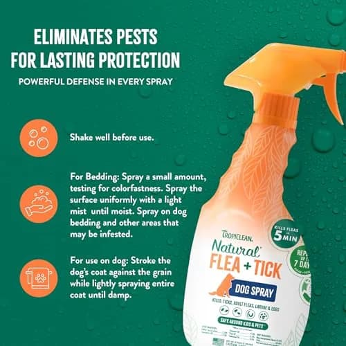 TropiClean Maximum Strength Flea Spray for Dogs & Home 16oz | Natural Flea & Tick Control thumbnail 6