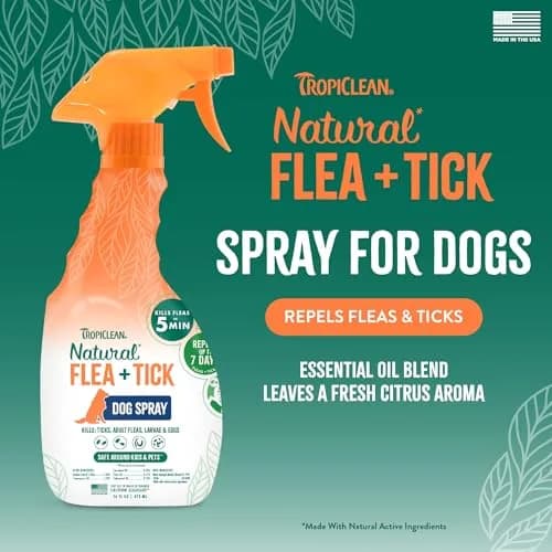 TropiClean Maximum Strength Flea Spray for Dogs & Home 16oz | Natural Flea & Tick Control thumbnail 3