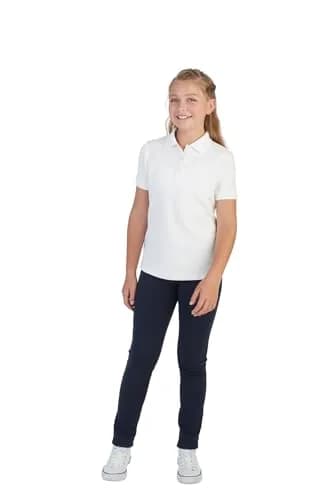 French Toast Girls' Picot Collar Polo Short Sleeve Shirt 14-16 | Soft Cotton Blend, School-Ready Fit thumbnail 2