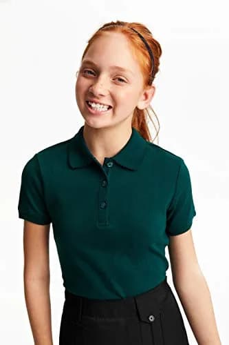 French Toast Girls' Picot Collar Polo Short Sleeve Shirt 14-16 | Soft Cotton Blend, School-Ready Fit thumbnail 3