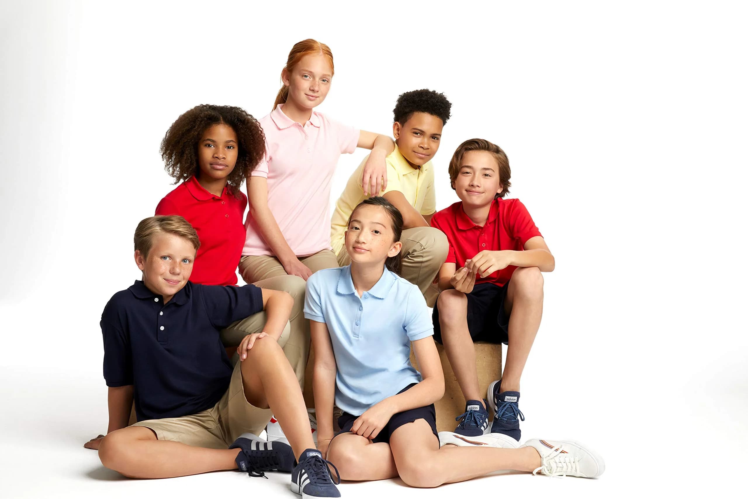 French Toast Girls' Picot Collar Polo Short Sleeve Shirt (Kids 4-5), Royal, Cotton Blend, Fade Resistant thumbnail 7