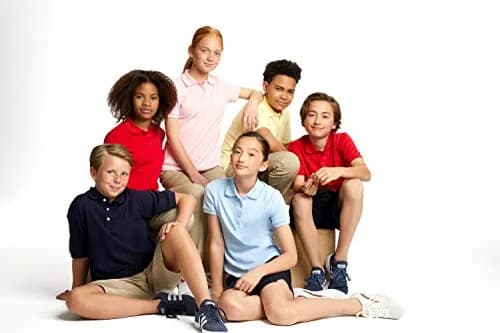 French Toast Girls' Picot Collar Polo Short Sleeve Shirt (Kids 4-5), Pink | School Uniform Style with Feminine Details thumbnail 7