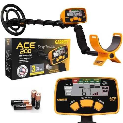Garrett ACE 200 Metal Detector for Adults & Kids | Waterproof Coil, USA Made thumbnail 1