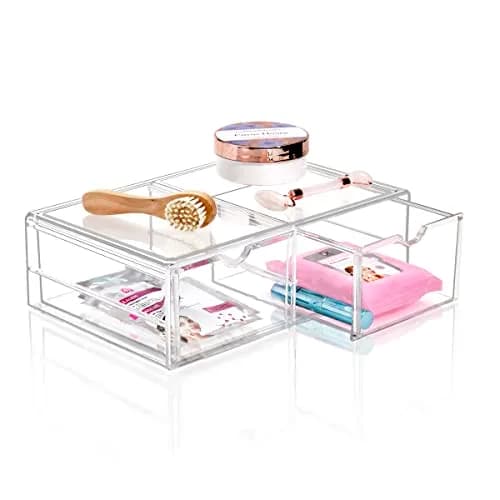 Sorbus Acrylic Drawers Clear Makeup Organizer for Vanity (2 Drawers) | Stackable Acrylic Storage for Beauty & Bathroom thumbnail 1