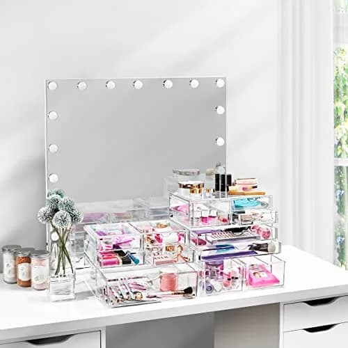 Sorbus Acrylic Drawers Clear Makeup Organizer for Vanity (2 Drawers) | Stackable Acrylic Storage for Beauty & Bathroom thumbnail 4