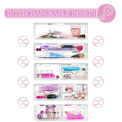 Sorbus Acrylic Drawers Clear Makeup Organizer for Vanity (2 Drawers) | Stackable Acrylic Storage for Beauty & Bathroom thumbnail 5