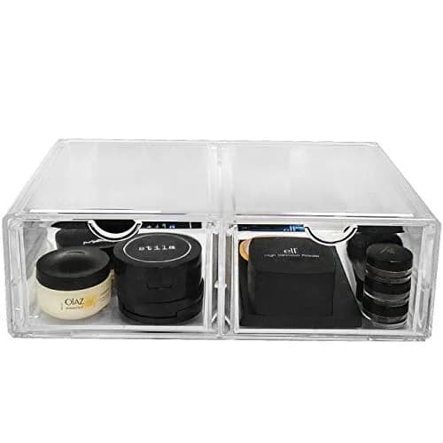 Sorbus Acrylic Drawers Clear Makeup Organizer for Vanity (2 Drawers) | Stackable Acrylic Storage for Beauty & Bathroom thumbnail 6