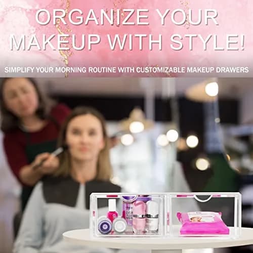 Sorbus Acrylic Drawers Clear Makeup Organizer for Vanity (2 Drawers) | Stackable Acrylic Storage for Beauty & Bathroom thumbnail 7