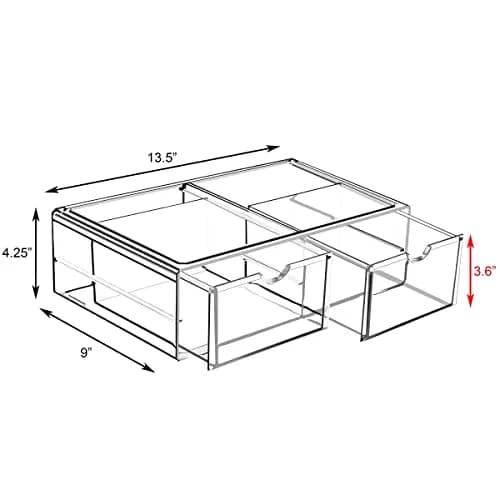 Sorbus Acrylic Drawers Clear Makeup Organizer for Vanity (2 Drawers) | Stackable Acrylic Storage for Beauty & Bathroom thumbnail 3