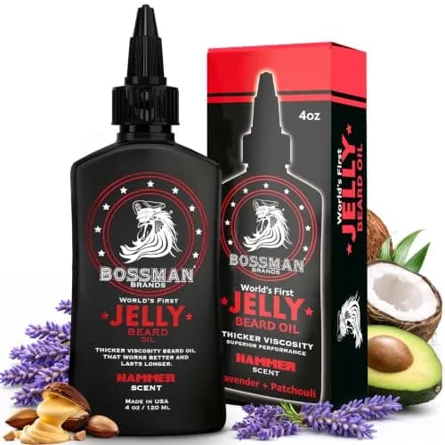Bossman Jelly Beard Oil 4 oz | Thicker Formula, Texas Made, Hammer Scent thumbnail 1