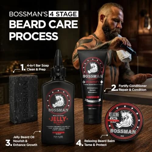 Bossman Jelly Beard Oil 4 oz | Thicker Formula, Texas Made, Hammer Scent thumbnail 8