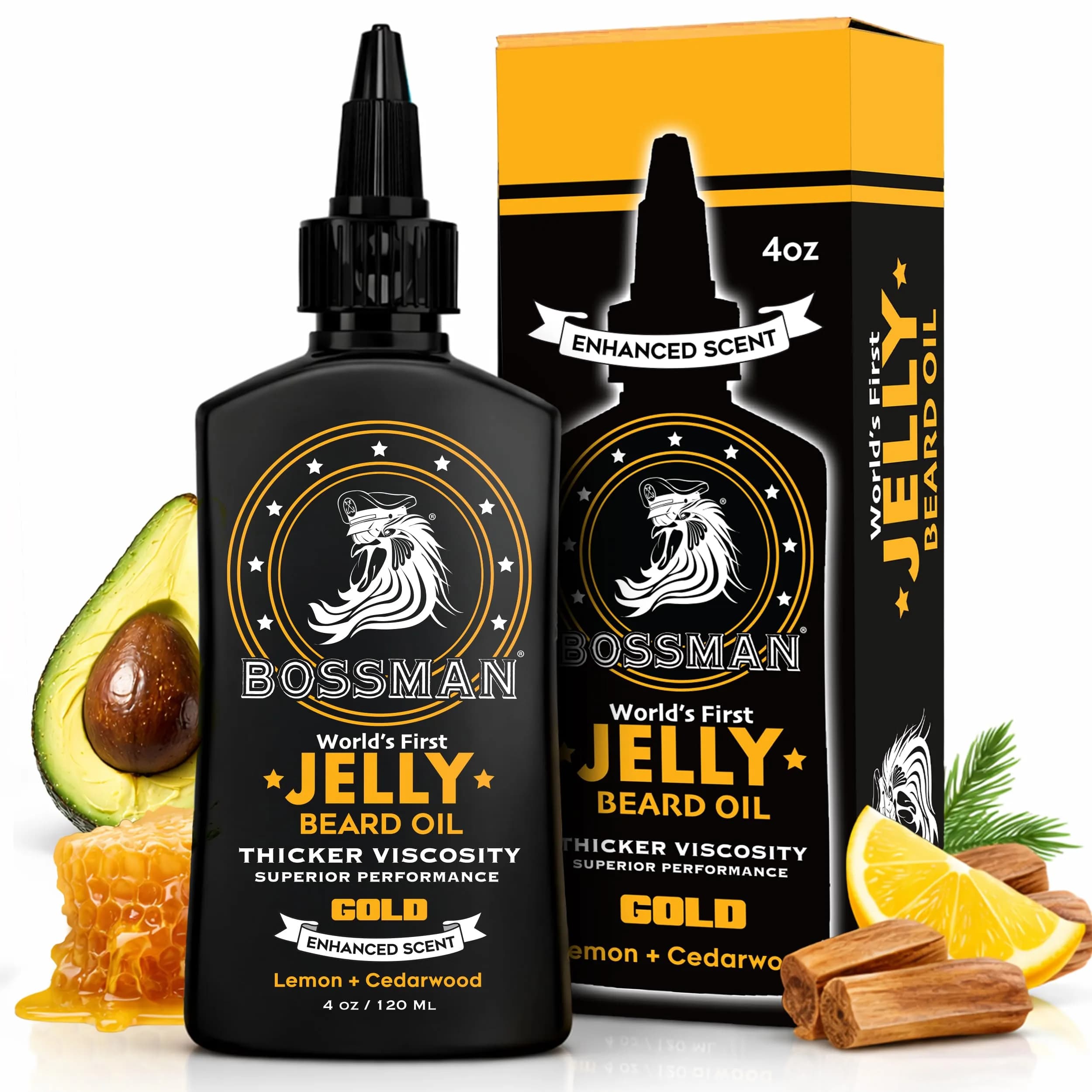 Bossman Jelly Beard Oil Magic Scent 118ml (4 Fl Oz) | Thicker Formula for Fuller, Healthier Beard — 4 Fl Oz