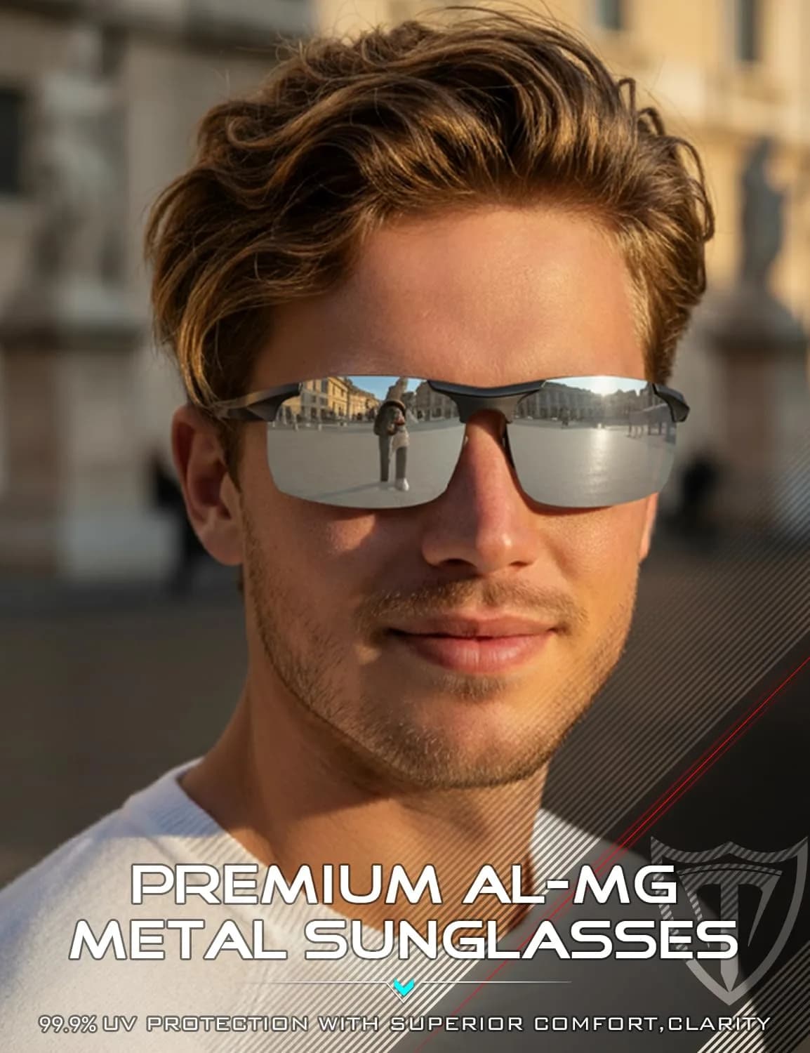 ATTCL 2026-black-silver Mirrored Polarized Sports Sunglasses for Men - UV Protection, Anti-Glare Wrap-Around - view 2
