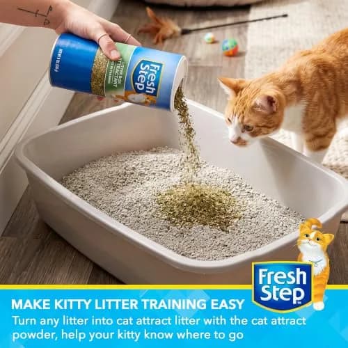 Fresh Step Cat Litter Box Training Attractant Powder 9 Oz (255g) | Herbal Scent for Kittens & Cats thumbnail 2