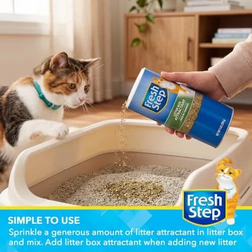 Fresh Step Cat Litter Box Training Attractant Powder 9 Oz (255g) | Herbal Scent for Kittens & Cats thumbnail 4