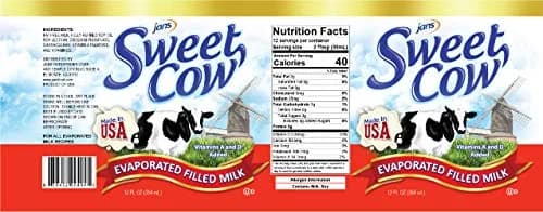 Jans Sweet Cow Evaporated Dairy Milk 164.4 ml (13.7 Fl Oz) Pack of 12 | Rich & Creamy Taste for Cooking, Baking, Coffee & Tea thumbnail 5