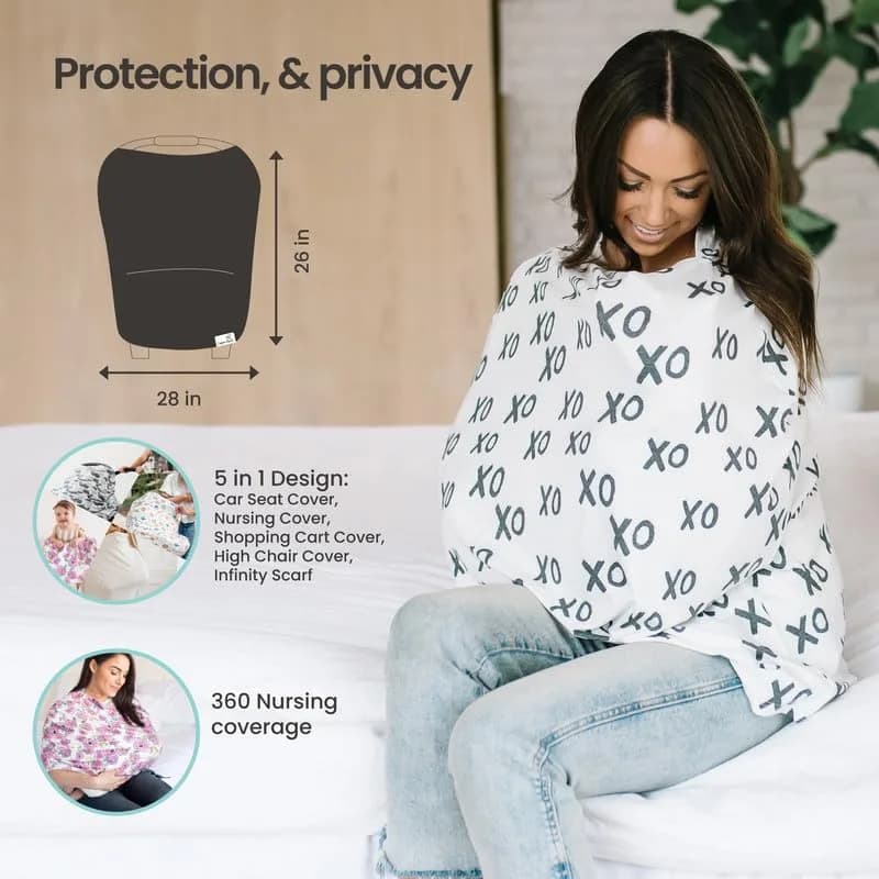 Copper Pearl Nursing Cover for Breastfeeding – Multi-Use Car Seat Canopy, Stroller Shade & Wrap, Everest (73cm x 63cm x 0.5cm) - view 3