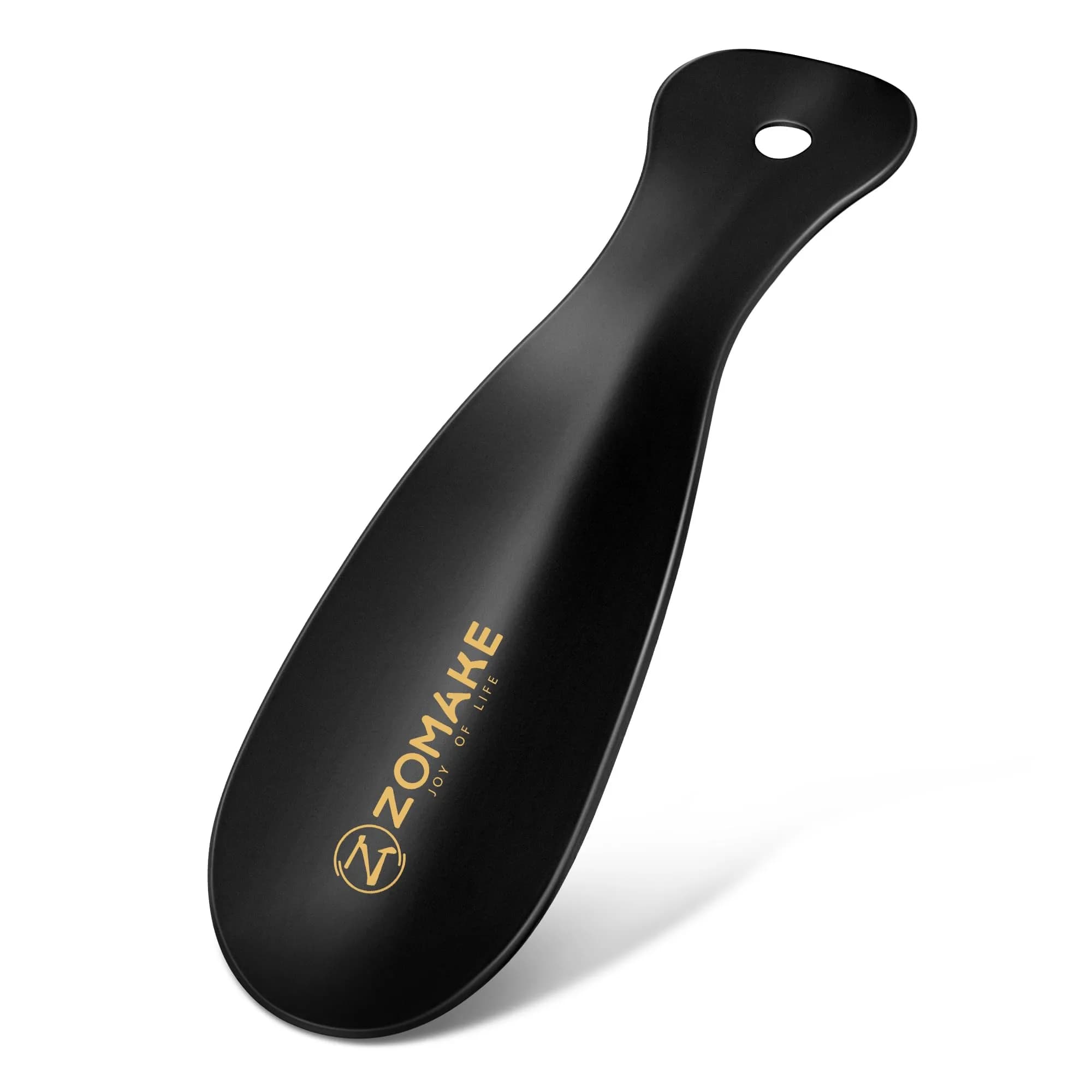 ZOMAKE 7.5 inch (19 cm) Black Metal Shoe Horn | Durable Stainless Steel for Easy Shoe Entry — Style A-7.5in Black