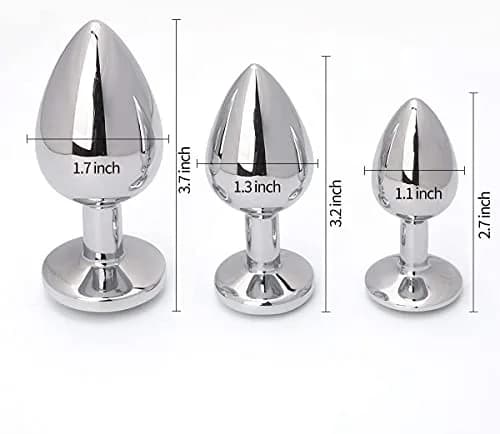Akstore Metal Fetish Anal Butt Plug Green | 3-Piece Luxury Jewelry Design Set for Beginners & Enthusiasts thumbnail 4