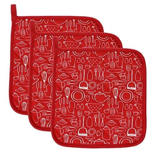 Lifaith Cotton Pot Holder Set 8x8-Inch | Heat Resistant Kitchen Accessory thumbnail 1
