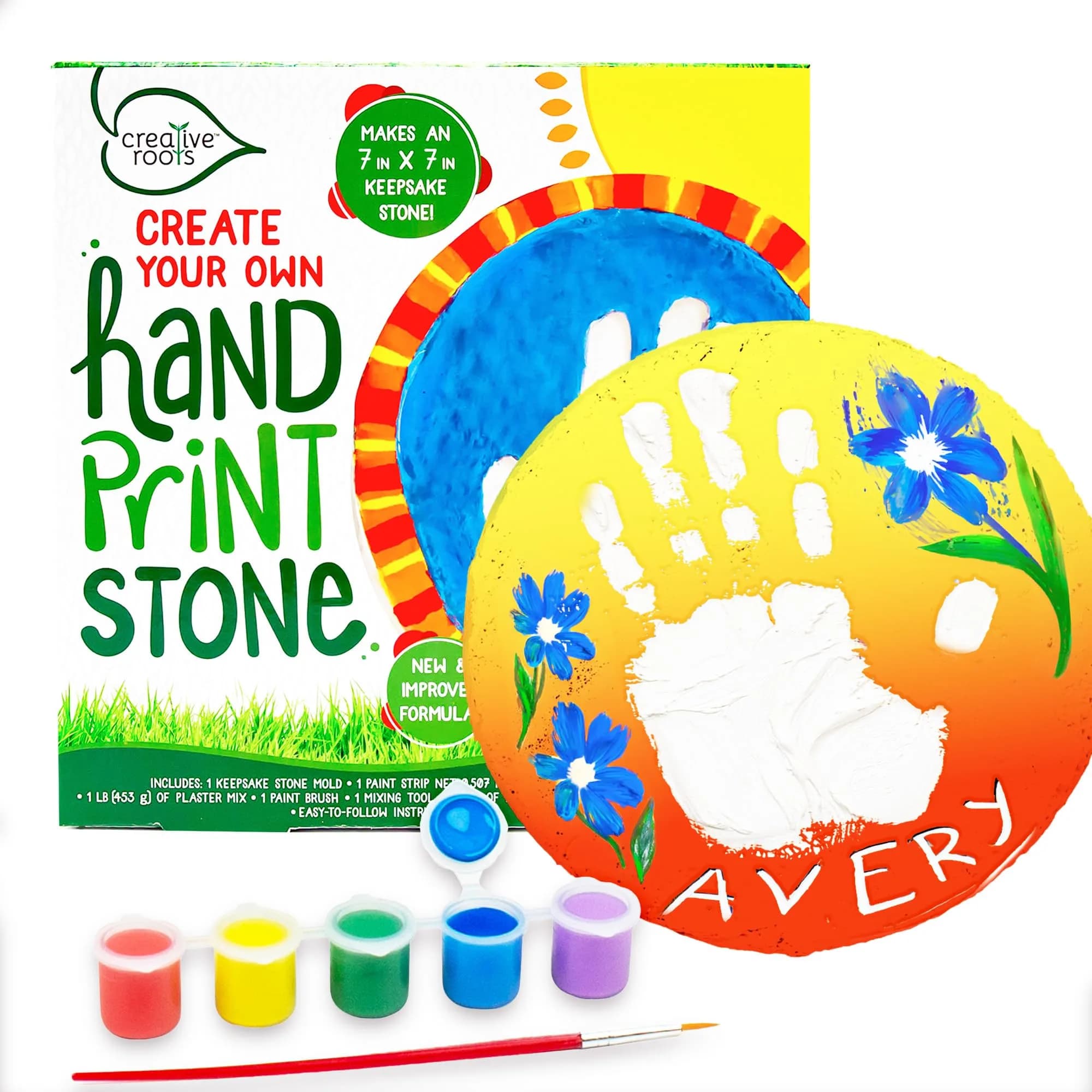 Creative Roots Handprint Mosaic Hedgehog Stepping Stone Paint Kit | USA Imported Craft for Kids Ages 6+ - main product image