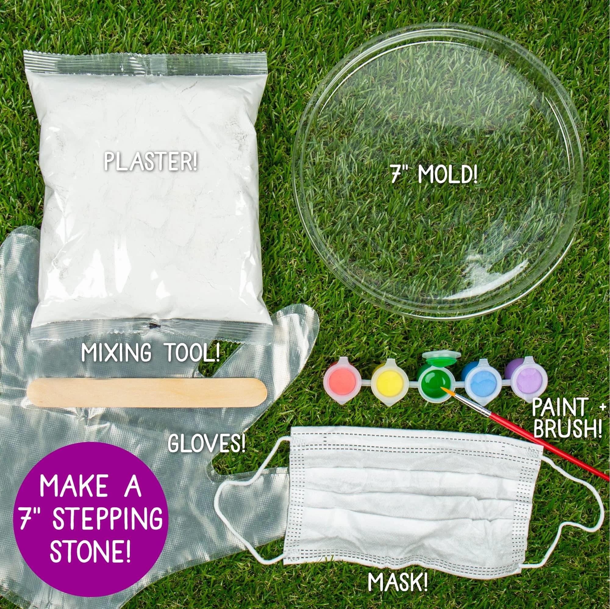 Creative Roots Handprint Mosaic Hedgehog Stepping Stone Paint Kit | USA Imported Craft for Kids Ages 6+ - view 2