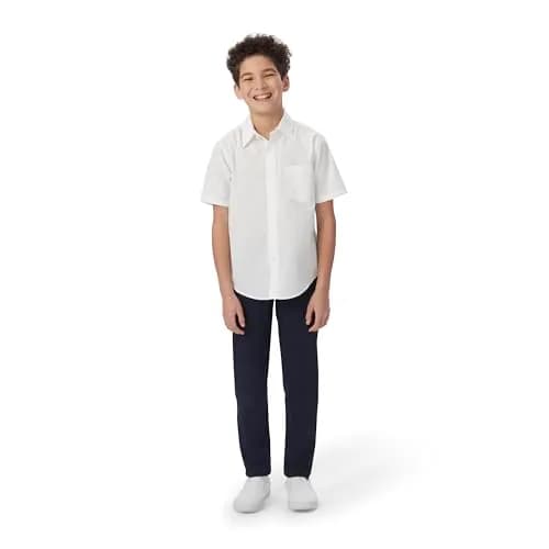 French Toast Boys' Short Sleeve Classic Poplin Dress Shirt (Kids Standard & Husky Sizes), Yellow, 18 | Wrinkle-Free Cotton Blend thumbnail 2