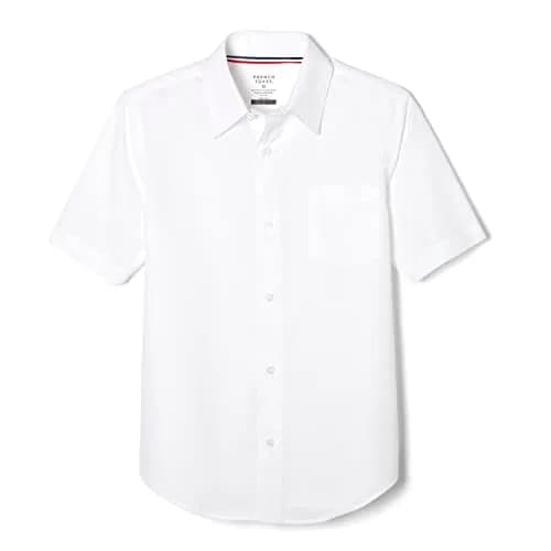 French Toast Boys' Short Sleeve Classic Poplin Dress Shirt (Kids Standard & Husky Sizes), White, 18 | Wrinkle-Free School Uniform thumbnail 1