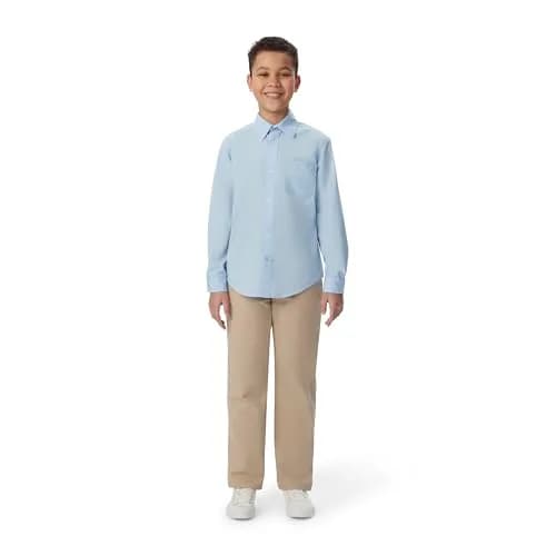 French Toast Boys' Classic Fit Long Sleeve Dress Shirt Yellow Size 16 | Wrinkle-Free Poplin for Uniforms thumbnail 2