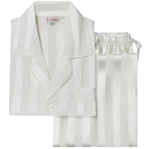 Lonxu Mens Silk Satin Pajamas Set Sleepwear XL | Silky Comfort for Relaxed Sleep thumbnail 4
