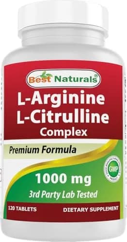 Best Naturals Arginine Citrulline Complex 1000 Mg 120 Tablets | Amino Acid Supplement for Muscle Metabolism thumbnail 1