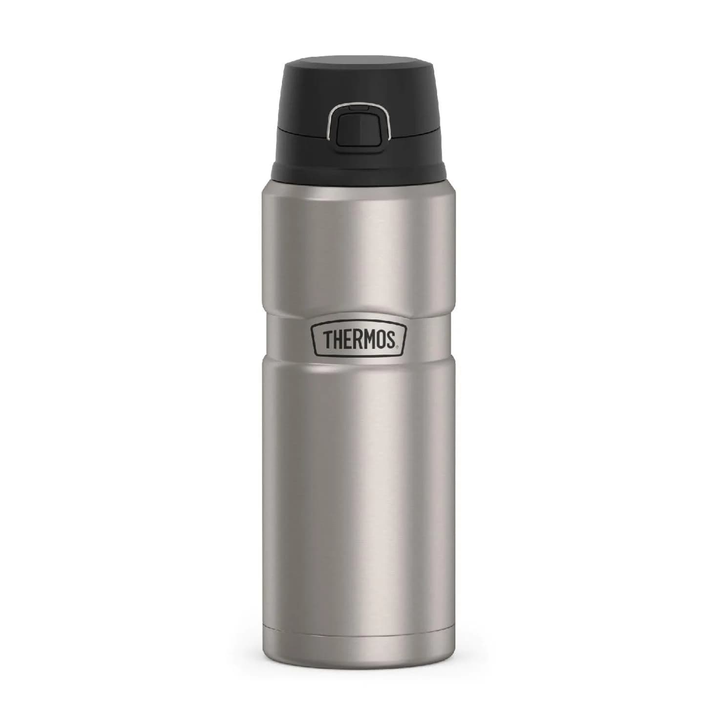 THERMOS Stainless King Vacuum-Insulated Drink Bottle 24 Ounce | Hot 18H & Cold 24H | Matte Steel