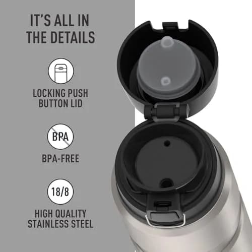 THERMOS Stainless King Vacuum-Insulated Drink Bottle 24 Ounce | Hot 18H & Cold 24H | Matte Steel thumbnail 4