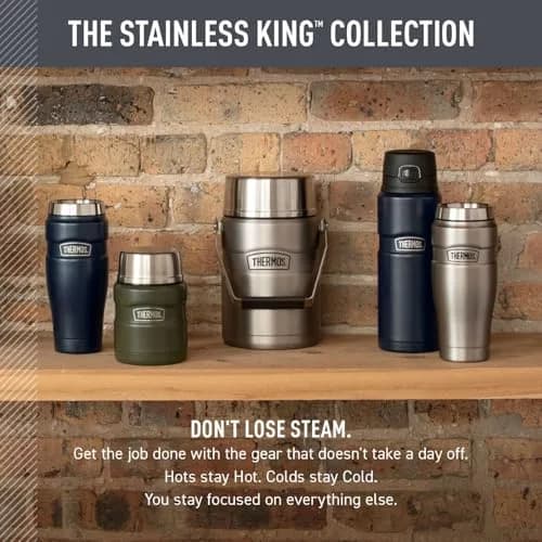 THERMOS Stainless King Vacuum-Insulated Drink Bottle 24 Ounce | Hot 18H & Cold 24H | Matte Steel thumbnail 6
