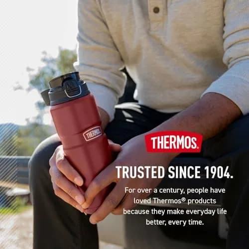 THERMOS Stainless King Vacuum-Insulated Drink Bottle 24 Ounce | Hot 18H & Cold 24H | Matte Steel thumbnail 7