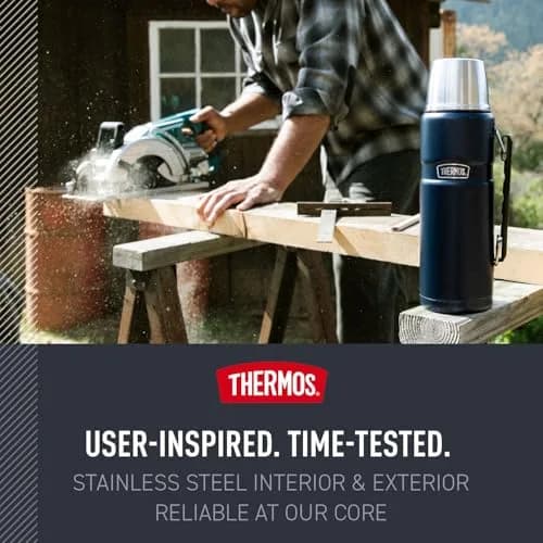 THERMOS Stainless King Vacuum-Insulated Beverage Bottle 68oz | Keeps Hot/Cold 24h, Matte Steel thumbnail 5