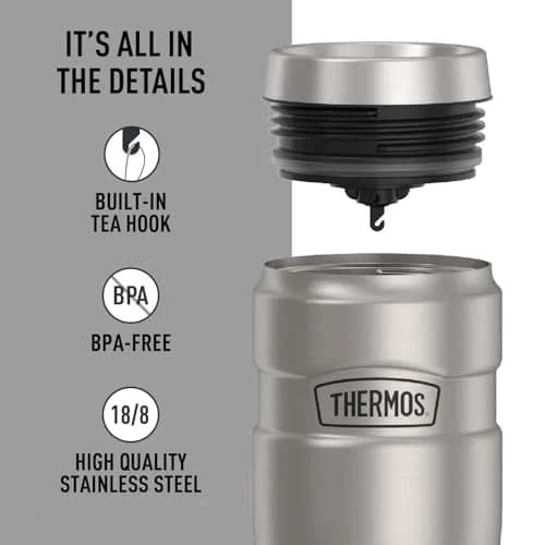 THERMOS Stainless King 16oz Travel Tumbler - Matte Steel thumbnail 4