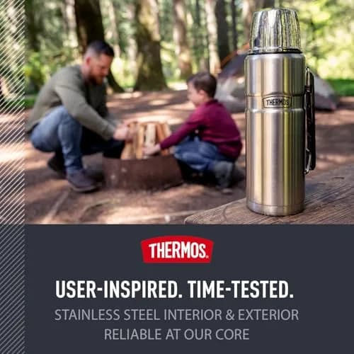 THERMOS Stainless King 40oz Beverage Bottle | 1.18 L (40 fl oz) Vacuum Insulated Steel Flask thumbnail 5