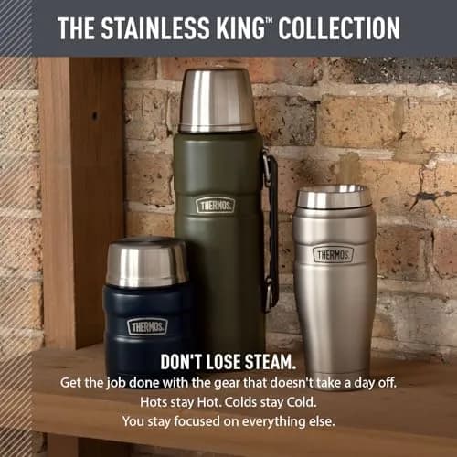 THERMOS Stainless King 40oz Beverage Bottle | 1.18 L (40 fl oz) Vacuum Insulated Steel Flask thumbnail 6