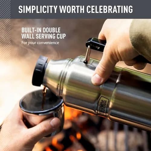 THERMOS Stainless King 40oz Beverage Bottle | 1.18 L (40 fl oz) Vacuum Insulated Steel Flask thumbnail 3